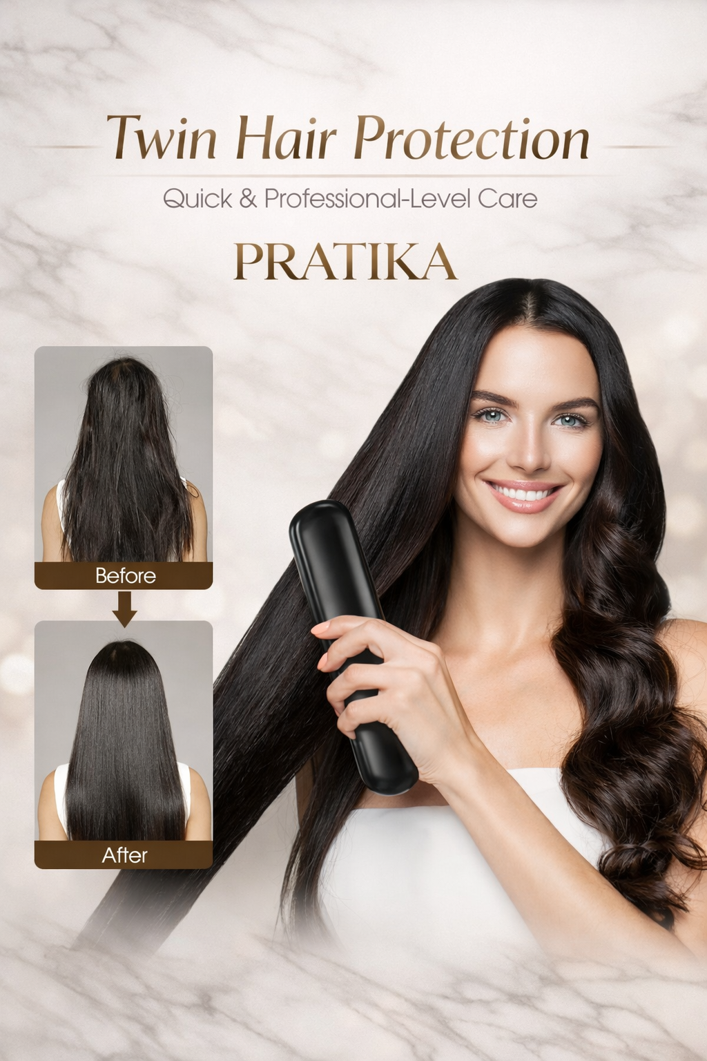 PRATIKA™ Cordless Hair Straightening Brush