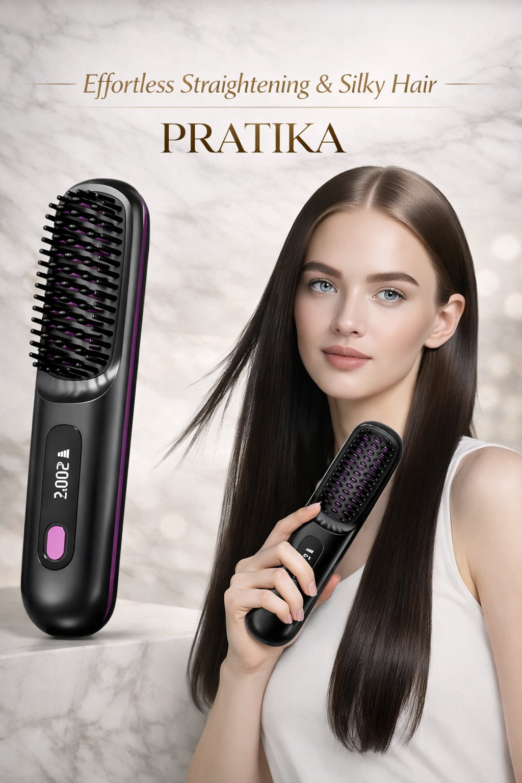 PRATIKA™ Cordless Hair Straightening Brush