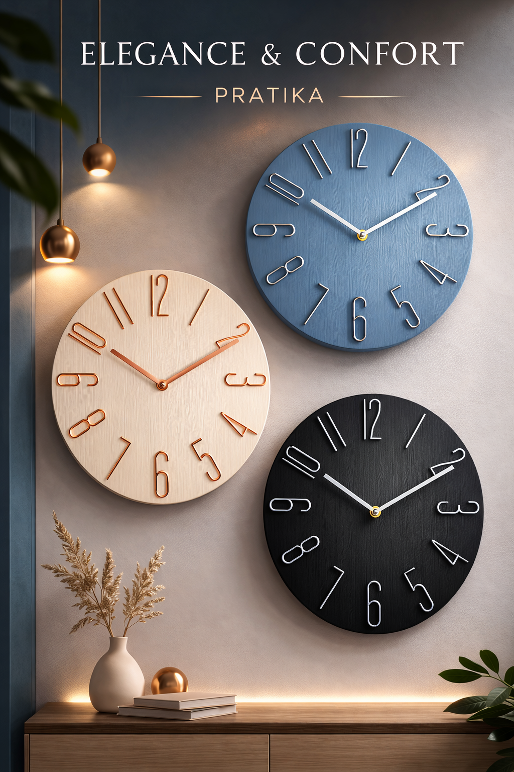 PRATIKA™ Stumme Wanduhr