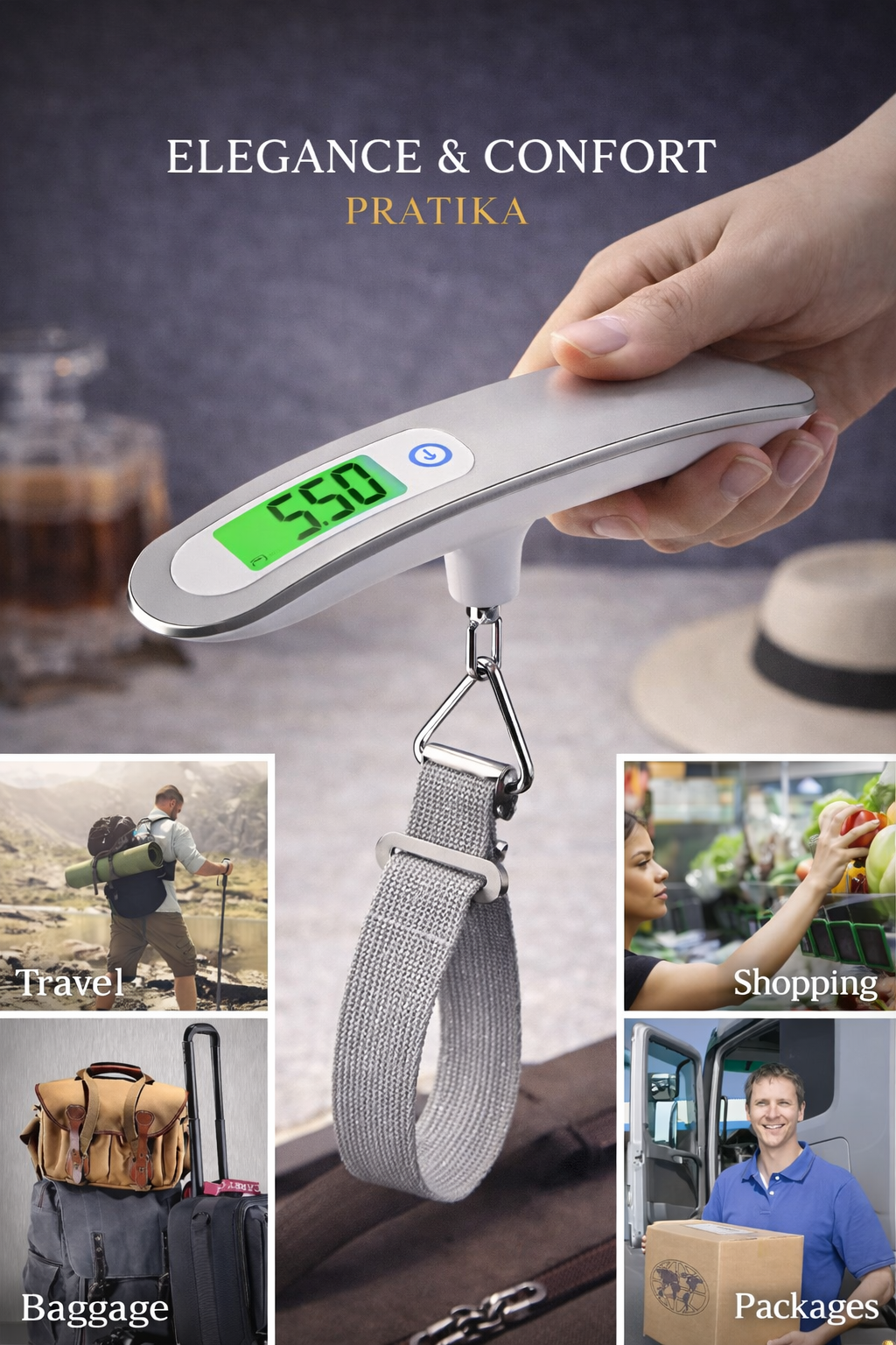 PRATIKA™ WeightGo — Digital Luggage Scale